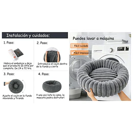 Retiro Express - Cama Nido Donut Mascotas M PetsCool Gris 60 cm Antiansiedad Perro Gato