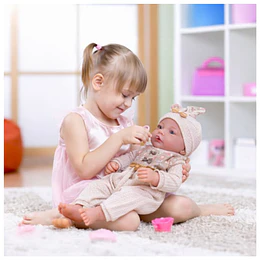 Retiro Express - Muñeca Bebé Realista Kidscool 40cm 12 Sonidos de Apego Beige