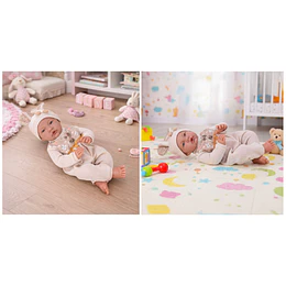 Retiro Express - Muñeca Bebé Realista Kidscool 40cm 12 Sonidos de Apego Beige
