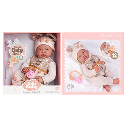 Retiro Express - Muñeca Bebé Realista Kidscool 40cm 12 Sonidos de Apego Beige