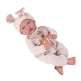 Retiro Express - Muñeca Bebé Realista Kidscool 40cm 12 Sonidos de Apego Beige