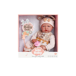 Retiro Express - Muñeca Bebé Realista Kidscool 40cm 12 Sonidos de Apego Beige