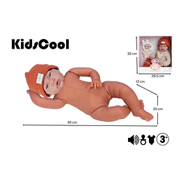 Retiro Express - Muñeca Niño Bebé Realista Kidscool 40cm 12 Sonidos de Apego