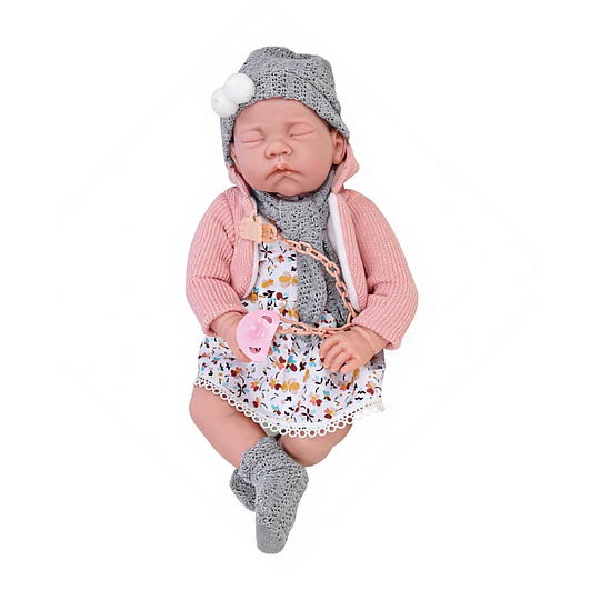 Retiro Express - Muñeca Bebé Realista Kidscool 40cm 12 Sonidos de Apego Rosado