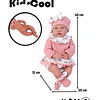 Retiro Express - Muñeca Bebé Realista Kidscool 40cm 12 Sonidos de Apego Rosado