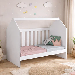 Cuna casita 60 Montessori blanca