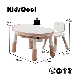 Retiro Express - Mesa Escritorio Infantil Kidscool Rosado con Silla y Altura Regulable