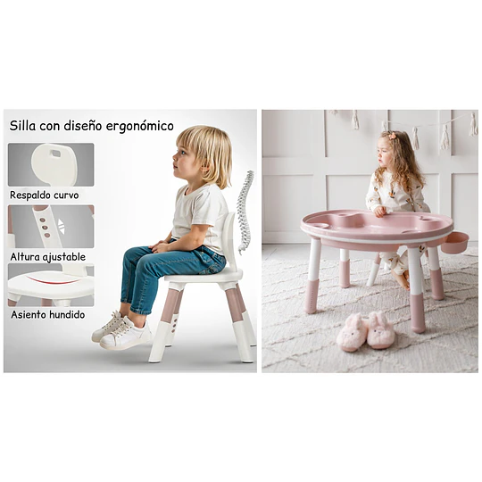Retiro Express - Mesa Escritorio Infantil Kidscool Rosado con Silla y Altura Regulable