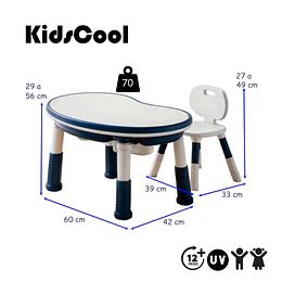Retiro Express - Mesa Escritorio Infantil Kidscool Azul con Silla y Altura Regulable