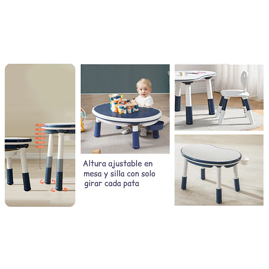 Retiro Express - Mesa Escritorio Infantil Kidscool Azul con Silla y Altura Regulable