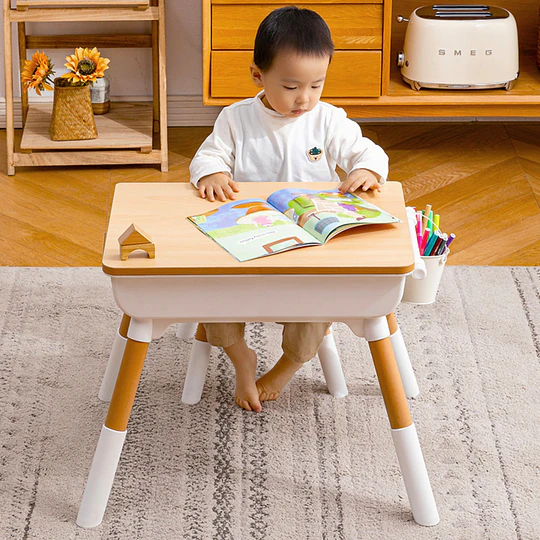 Retiro Express - Mesa con silla School Blanco Caramelo