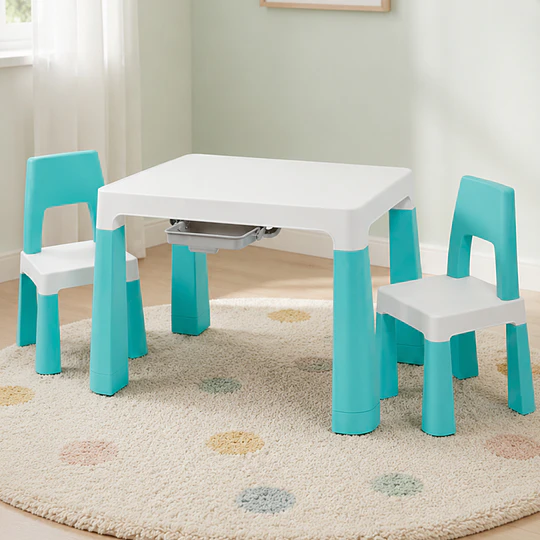 Set Mesa Infantil Kidscool con 2 Sillas y Cajones - Verde