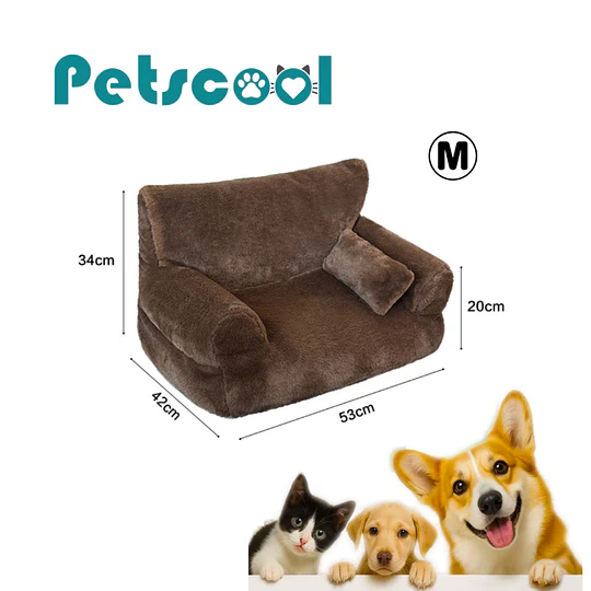 Retiro Express - Cama Sofá Antiestrés Perro Gato M Cafe Lavable PetsCool