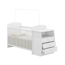 Cuna con Cómoda Mudador Bambini Blanco