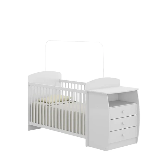Cuna con Cómoda Mudador Bambini Blanco