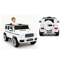  Auto a Batería Jeep G63 Con Licencia Mercedes 12V Blanco