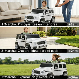  Auto a Batería Jeep G63 Con Licencia Mercedes 12V Blanco