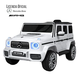  Auto a Batería Jeep G63 Con Licencia Mercedes 12V Blanco