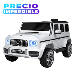  Auto a Batería Jeep G63 Con Licencia Mercedes 12V Blanco