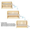 Cuna Bebé Multifuncional Antirreflujo Colecho 3 en 1 Lion Natural 