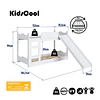 Camarote Infantil de Transición Montessori Kidscool MDP Blanco con Resbalín