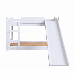 Camarote Infantil de Transición Montessori Kidscool MDP Blanco con Resbalín