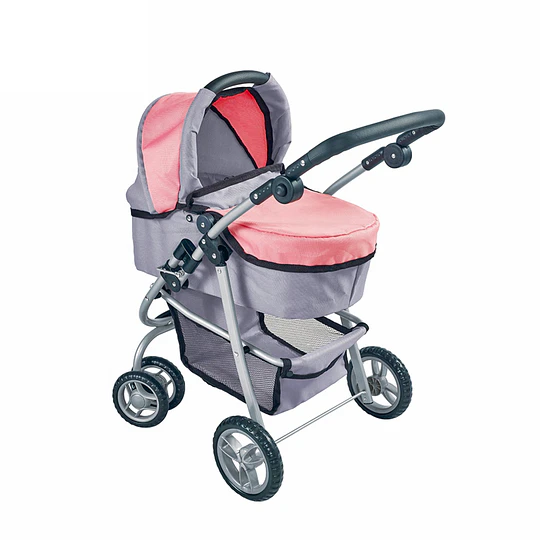 Coche de Muñeca 3 en 1 Kidscool Rosado con Manillar Ajustable