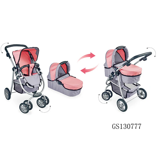 Coche de Muñeca 3 en 1 Kidscool Rosado con Manillar Ajustable