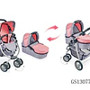 Coche de Muñeca 3 en 1 Kidscool Rosado con Manillar Ajustable