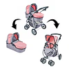 Coche de Muñeca 3 en 1 Kidscool Rosado con Manillar Ajustable
