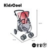 Coche de Muñeca 3 en 1 Kidscool Rosado con Manillar Ajustable