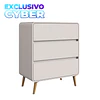 Comoda Mudador Infantil Retro 3 Cajones Kidscool MDP Beige 