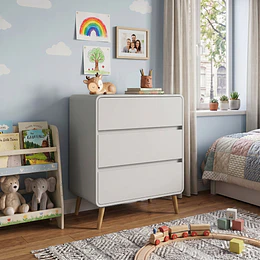 Comoda Mudador Infantil Retro 3 Cajones Kidscool MDP Beige 