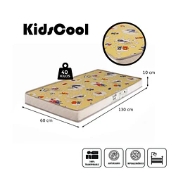 Colchón para Cuna Espuma D18 Kidscool 130x60x10 cm Impermeable