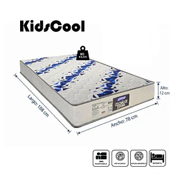 Colchón Infantil Mini Cama Espuma D23 188x78x12 cm Kidscool 