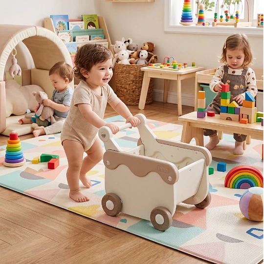 Caminador Correpasillos Bebé Mini Wagon Beige Kidscool  