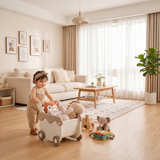 Caminador Correpasillos Bebé Mini Wagon Beige Kidscool  