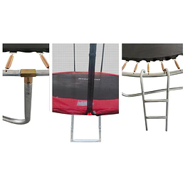 Cama Elastica Roja 12 Pies con Escalera