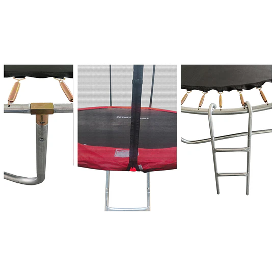 Cama Elastica Roja 12 Pies con Escalera
