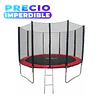 Cama Elastica Roja 12 Pies con Escalera