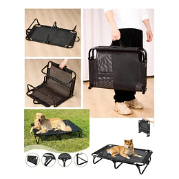 Cama Elevada para Perro PetsCool Talla M Plegable 30 KG Negra 
