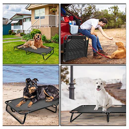 Cama Elevada para Perro PetsCool Talla M Plegable 30 KG Negra 