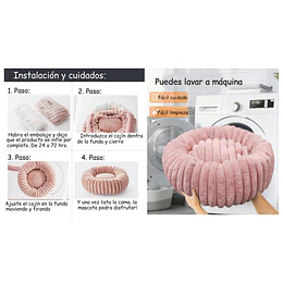 Cama Nido Donut Mascotas M PetsCool Rosa 60 cm Antiansiedad Perro Gato