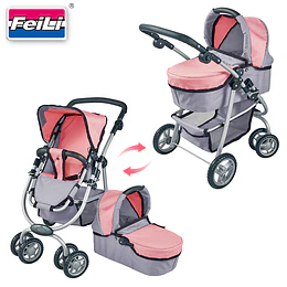 Retiro Express - Coche de Muñeca 3 en 1 Kidscool Rosado con Manillar Ajustable