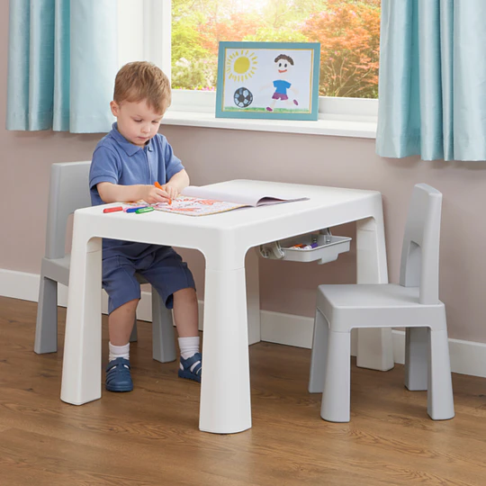 Set Mesa de juegos play club blanca