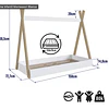 Cama Infantil Montessori Blanca + Colchón 150 x 70 x 10 cms