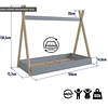 Cama Infantil Montessori Azul + Colchón 150 x 70 x10 cms