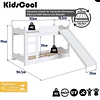 Camarote Infantil de Transición Montessori Kidscool MDP Blanco con Resbalín + 2 Colchones 150 x 70 x 10 cms