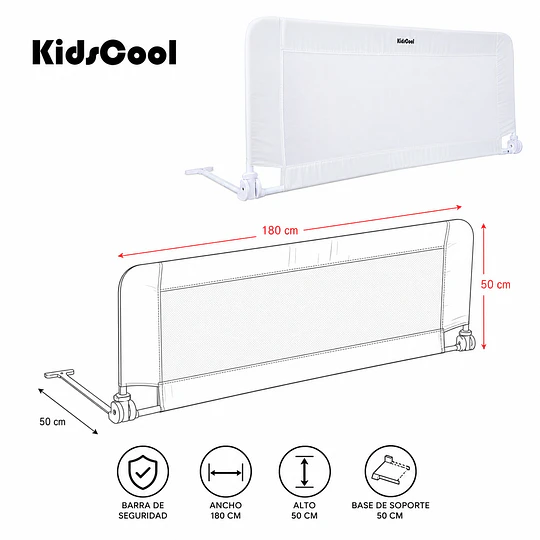 Retiro Express -Baranda de Seguridad Plegable para Cama Kidscool 180 cms