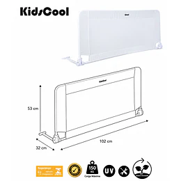 Baranda de Seguridad Plegable para Cama y Cuna Kidscool 102 cms